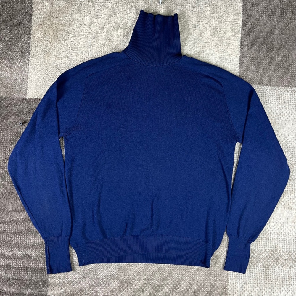 Vintage Lee Active Sportswear Blue Turtleneck Sweater USA Mens XL‎ 70s 80s